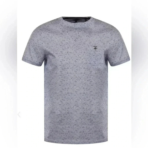 TED BAKER Gray Speckled Short Sleeve T-shirt Men's Sz 6=2XL US 100% Cotton NWOT - Picture 1 of 12